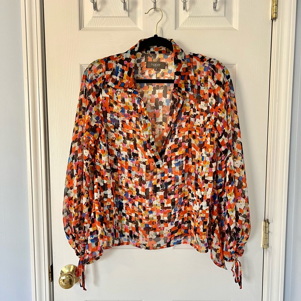 Harper Colorful Long Sleeve Blouse